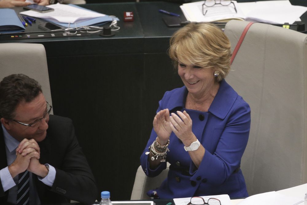 La hoy portavoz del PP en el Ayuntamiento de Madrid, Esperanza Aguirre.