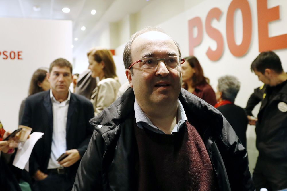 El primer secretario del PSC, Miquel Iceta, a su salida del Comité Federal del PSOE,.