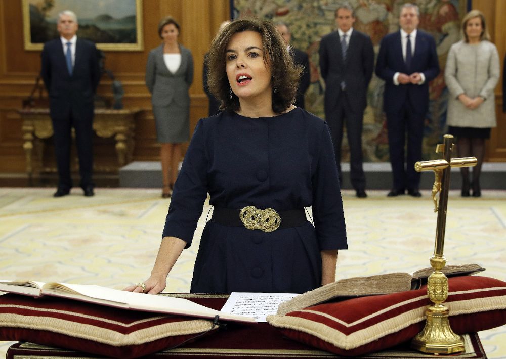 La vicepresidenta del Gobierno y ministra de la Presidencia y para las Administraciones Públicas, Soraya Sáenz de Santamaría.