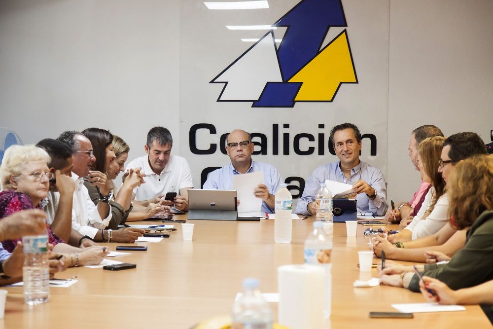 Reunión de la Comisión Ejecutiva Nacional de Coalición Canaria celebrada hoy en Santa Cruz de Tenerife.