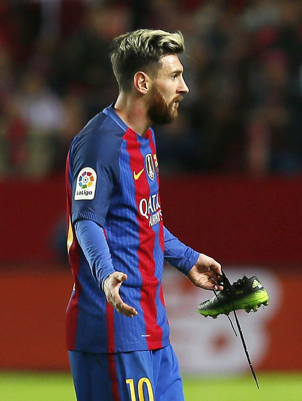 El delantero argentino del F. C. Barcelona, Leo Messi.