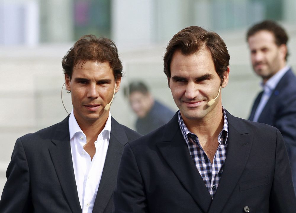Los tenistas, el español Rafa Nadal (i) y el suizo Roger Federer.