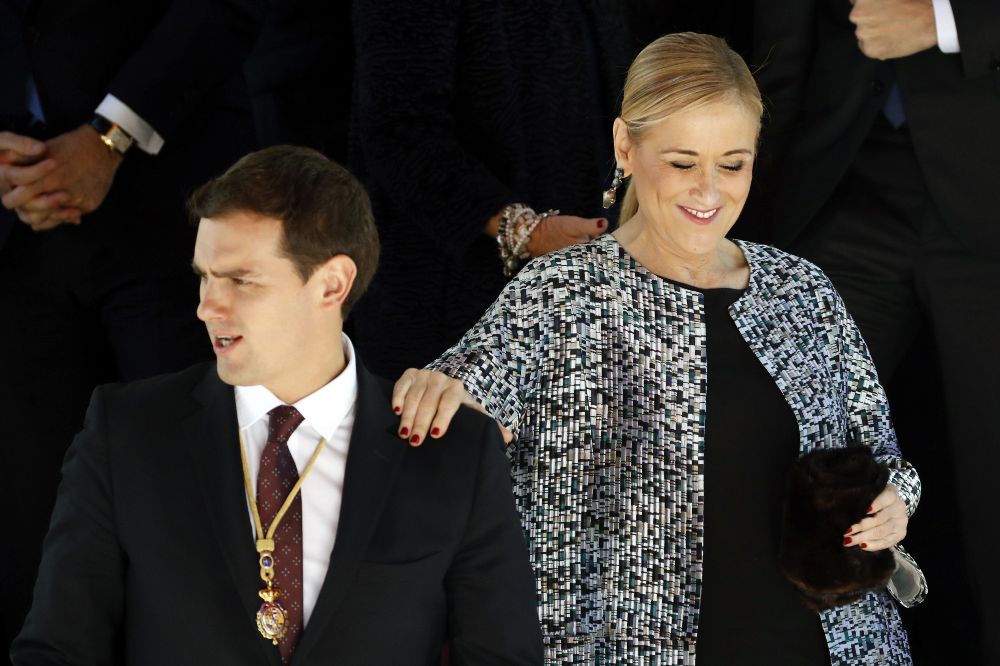 La presidenta de la Comunidad de Madrid, Cristina Cifuentes, y el presidente de Ciudadanos, Albert Rivera.