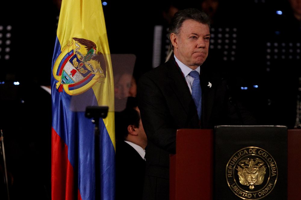 El presidente de Colombia, Juan Manuel Santos).