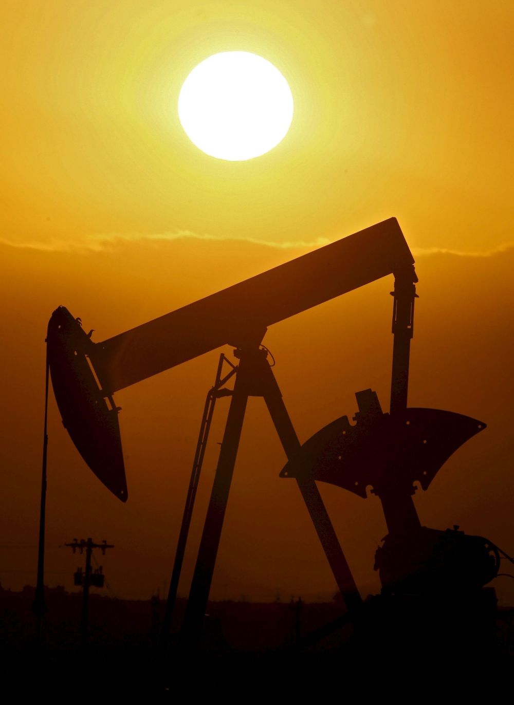Pozos petrolífero cerca de la ciudad de Poncca, Oklahoma (Estados Unidos). 
