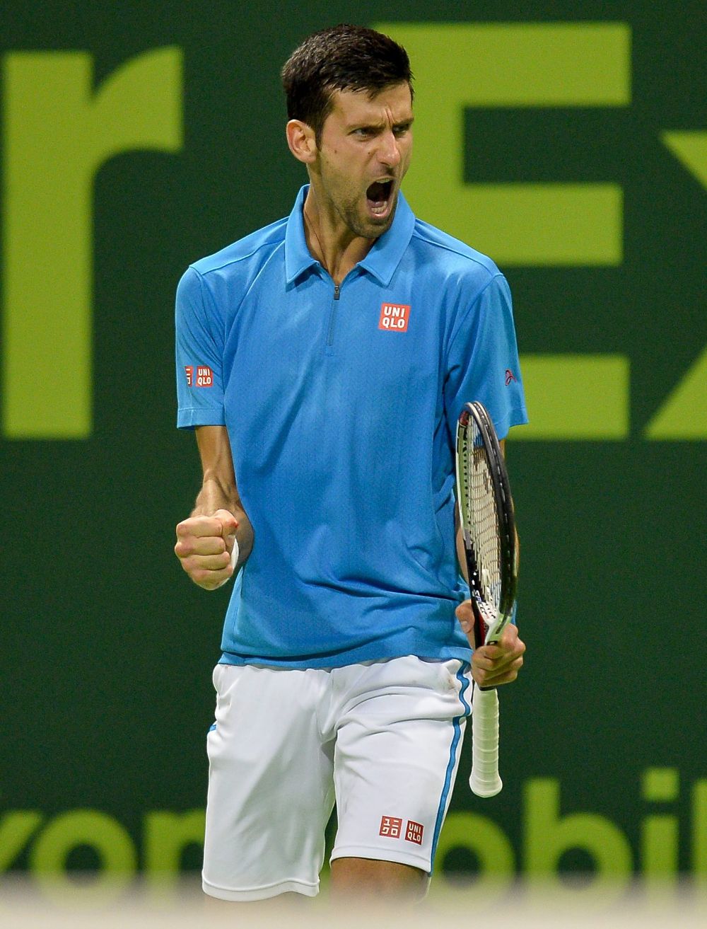 Djokovic celebra un punto contra Murray.