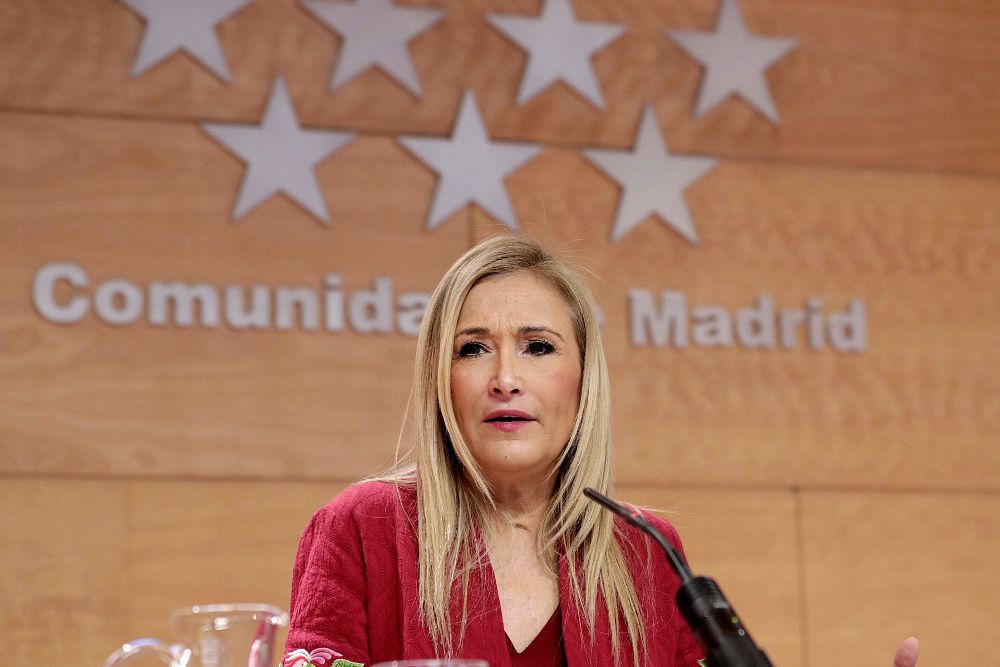 Fotografía facilitada por la Comunidad de Madrid de su presidenta Cristina Cifuentes.