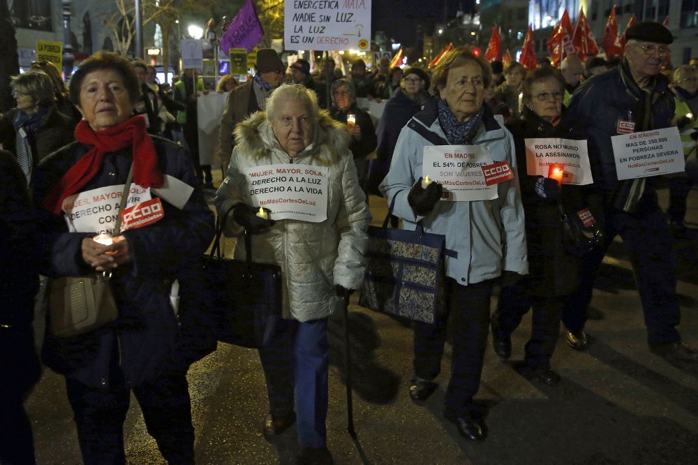 Manifestación en Madrid, contra la pobreza energética.