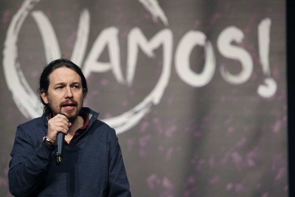 El líder de Podemos, Pablo Iglesias, durante la clausura de la II Asamblea Estatal de Vamos!.