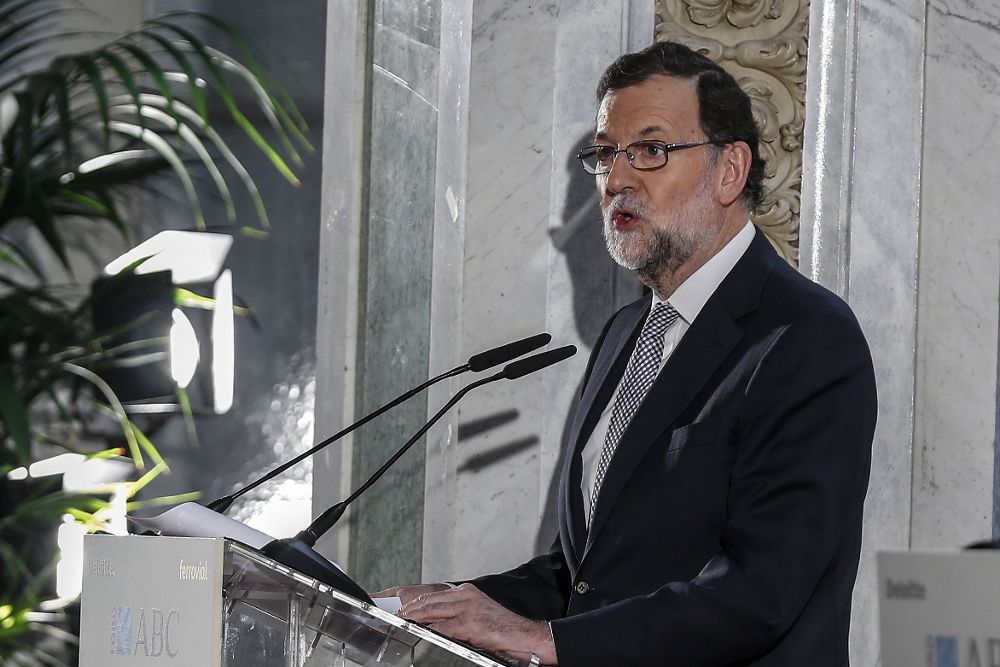 Mariano Rajoy, durante su intervención en el Foro ABC celebrado este mediodía en el Casino de Madrid.