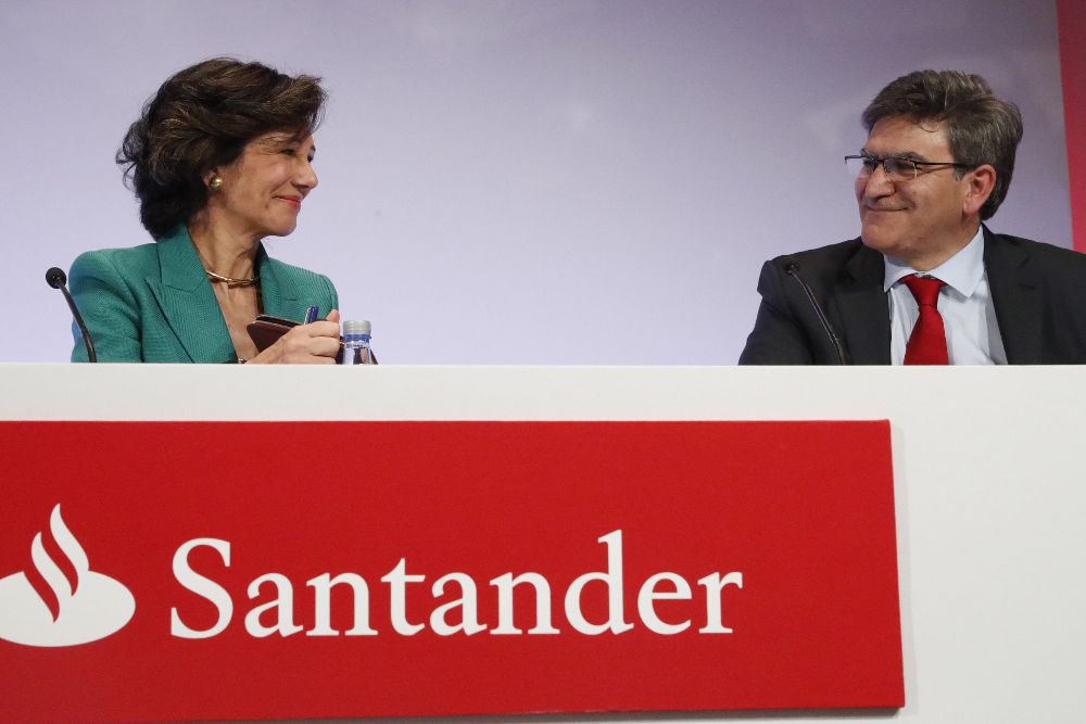 La presidenta del Santander, Ana Botín, y el consejero delegado, Jose Antonio Álvarez.
