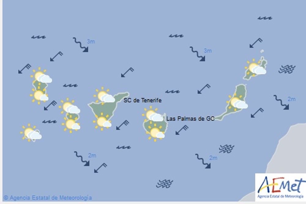 Mapa de situación previsto por la Agencia Estatal de Meteorología entre las 12 y las 24 horas de hoy, miércoles.