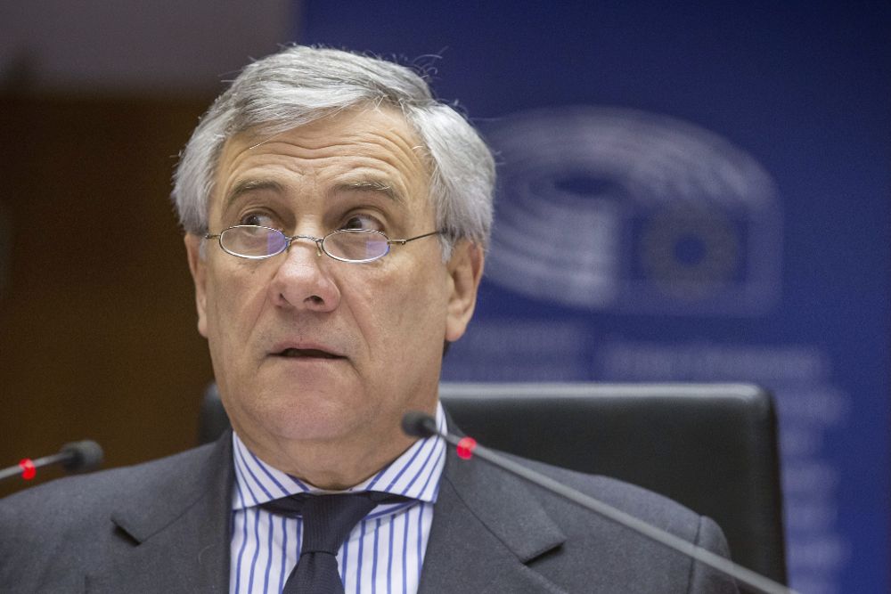 El presidente del Parlamento Europeo, Antonio Tajani durante su primera asistencia a una sesión plenaria en Bruselas.