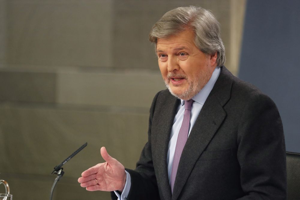El ministro y portavoz del Gobierno, Íñigo Méndez de Vigo, durante la rueda de prensa posterior a la reunión del Consejo de Ministros.