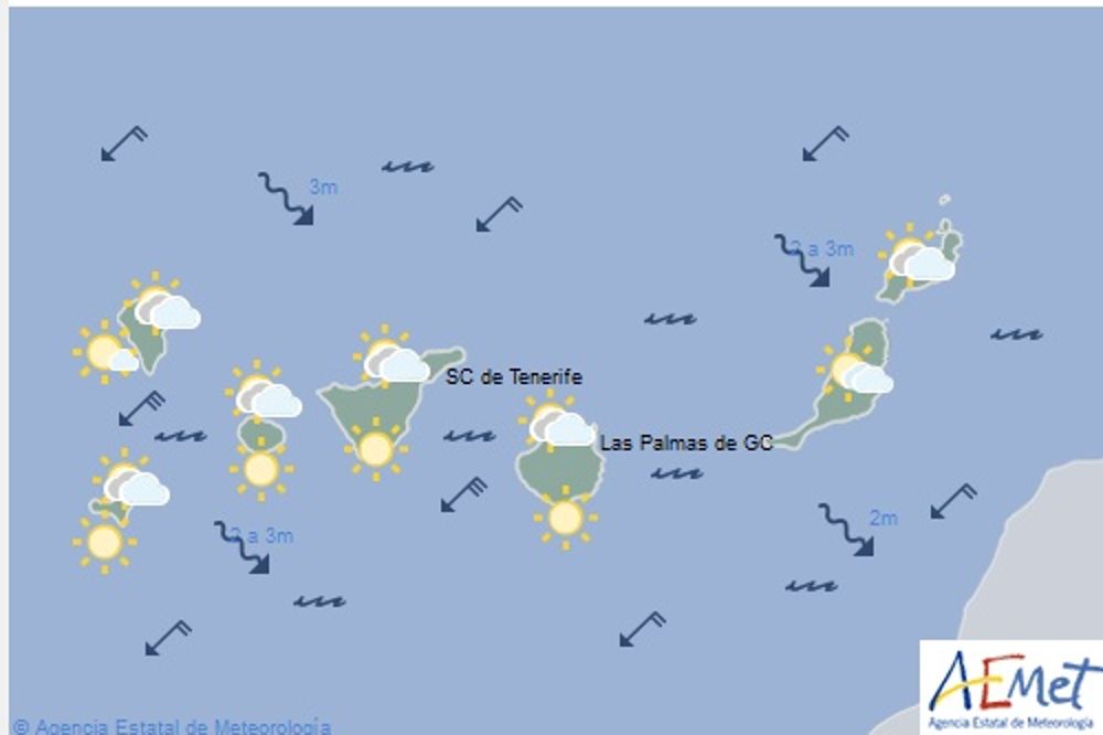 Mapa elaborado por la Agencia Estatal de Meteorología, válido para hoy entre las 12 y las 24 horas.