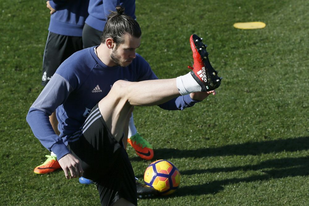 Gareth Bale, durante el entrenamiento.