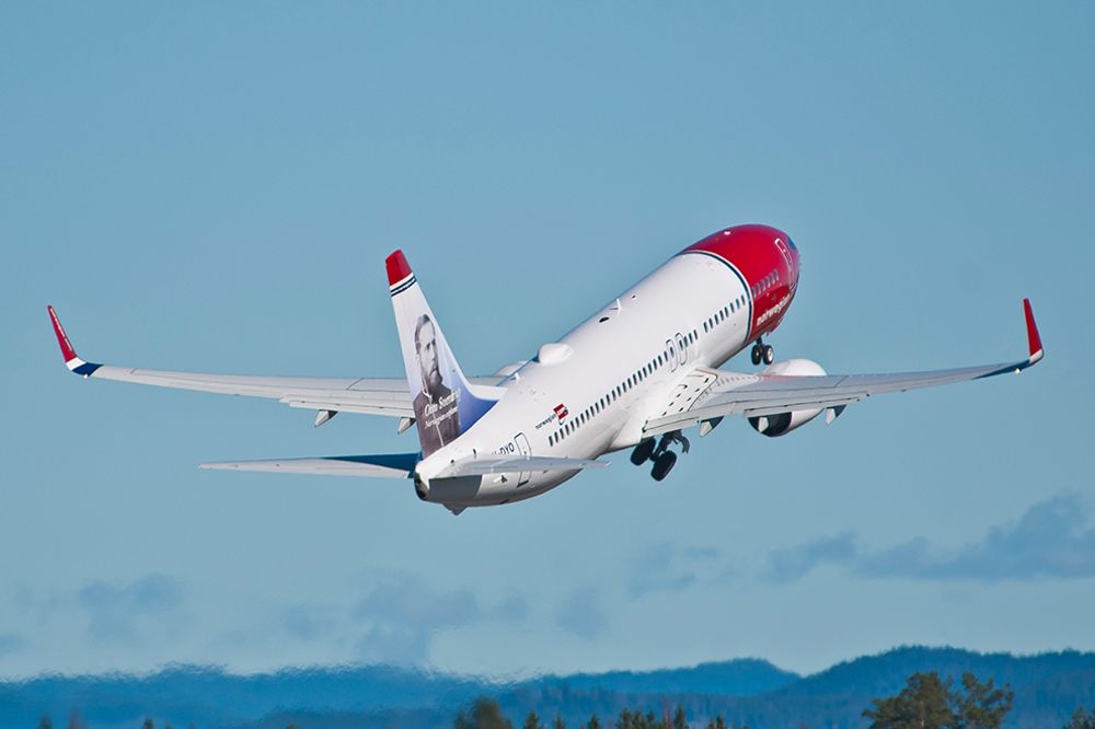 Un avión de la compañía Norwegian.
