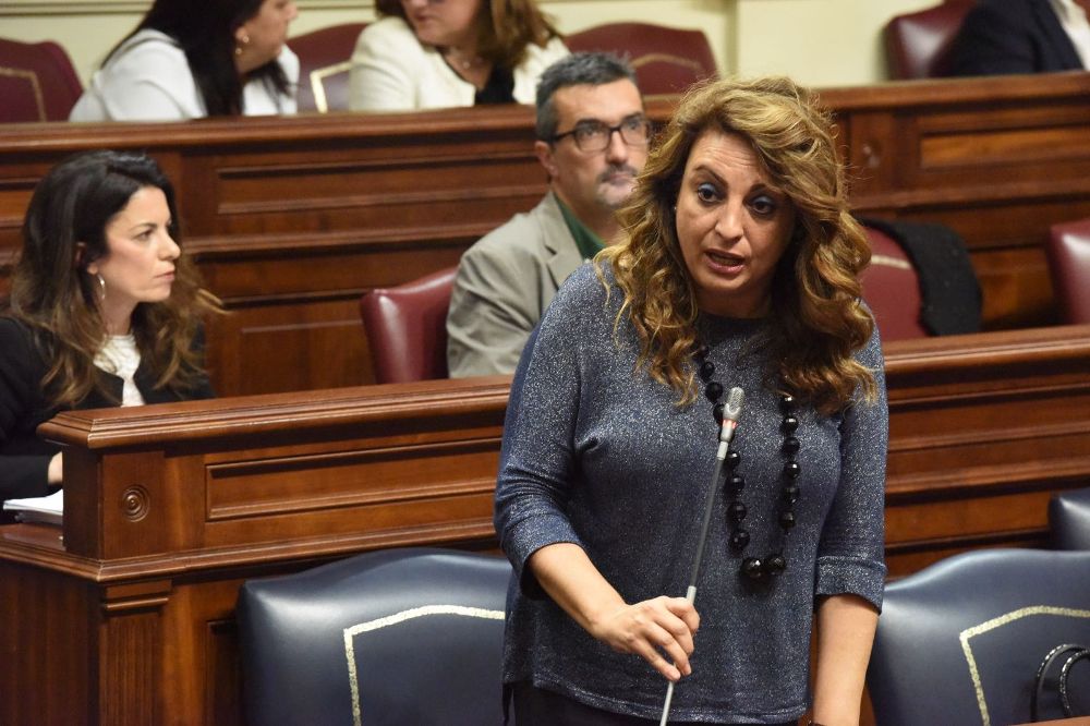 Cristina Valido en una intervención en el Parlamento de Canarias.