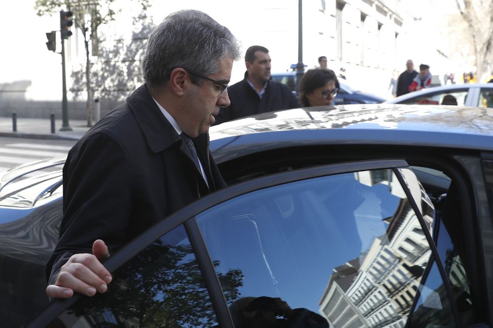 Francesc Homs, a su salida del Tribunal Supremo tras la tercera y última jornada del juicio.
