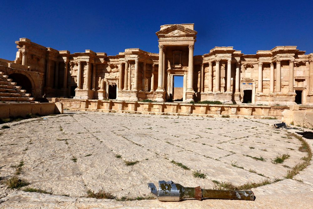 Foto de archivo tomada el 4 de enero de 2016 del famoso teatro romano de Palmira (Siria). 