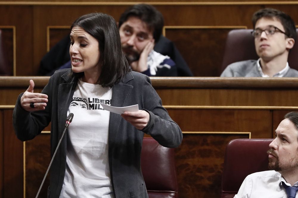 La portavoz parlamentaria de Podemos, Irene Montero.