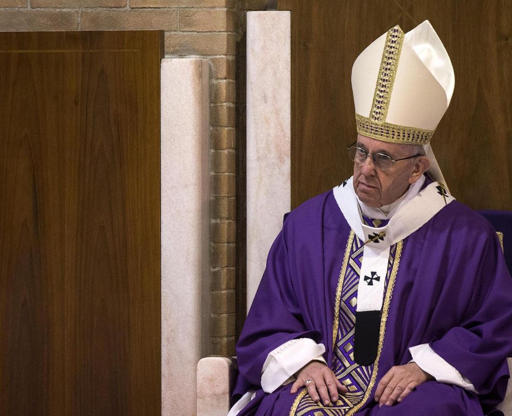 El papa Francisco en una ceremonia celebrada ayer, domingo.