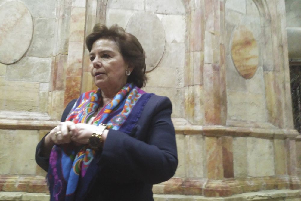 La responsable de las obras de la cúpula y el Edículo que protegen la Tumba de Jesucristo, en Jerusalén, Antonia Maropoulou.