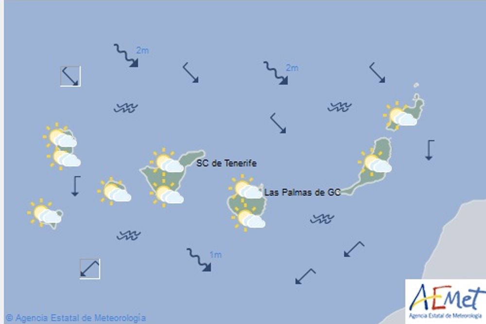 Mapa previsto por la Agencia Estatal de Meteorología para hoy, lunes, entre las 12 y las 24 horas.