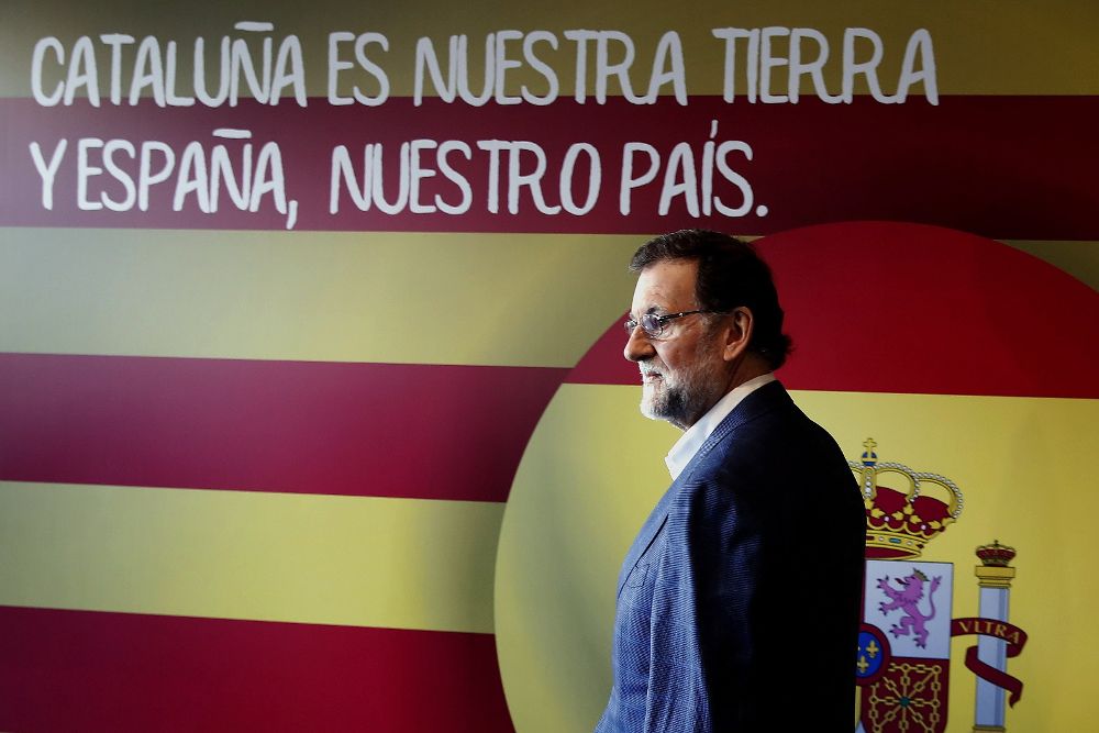 Rajoy, a su llegada al acto de clausura del XIV congreso del PPC.