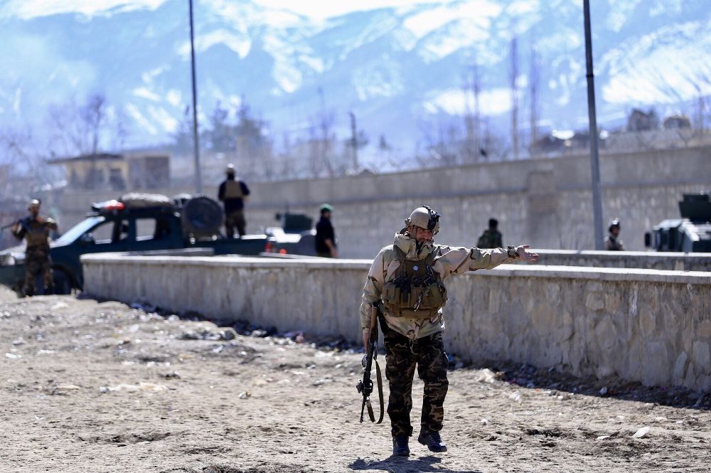 Miembros de las Fuerzas de Seguridad afganas en el oeste de Kabul.