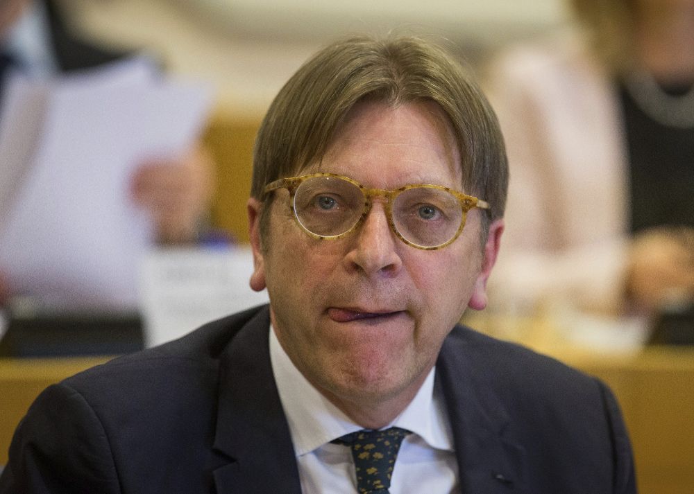 El presidente del grupo de la Alianza de los Demócratas y Liberales por Europa y representante de la UE en las negociaciones para el "brexit", Guy Verhofstadt.