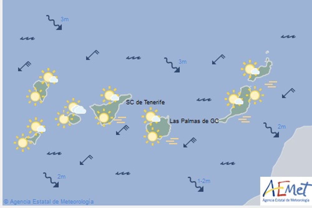 Mapa de la Agencia Estatal de Meteorología válido para hoy, sábado, entre las 12 y las 24 horas.