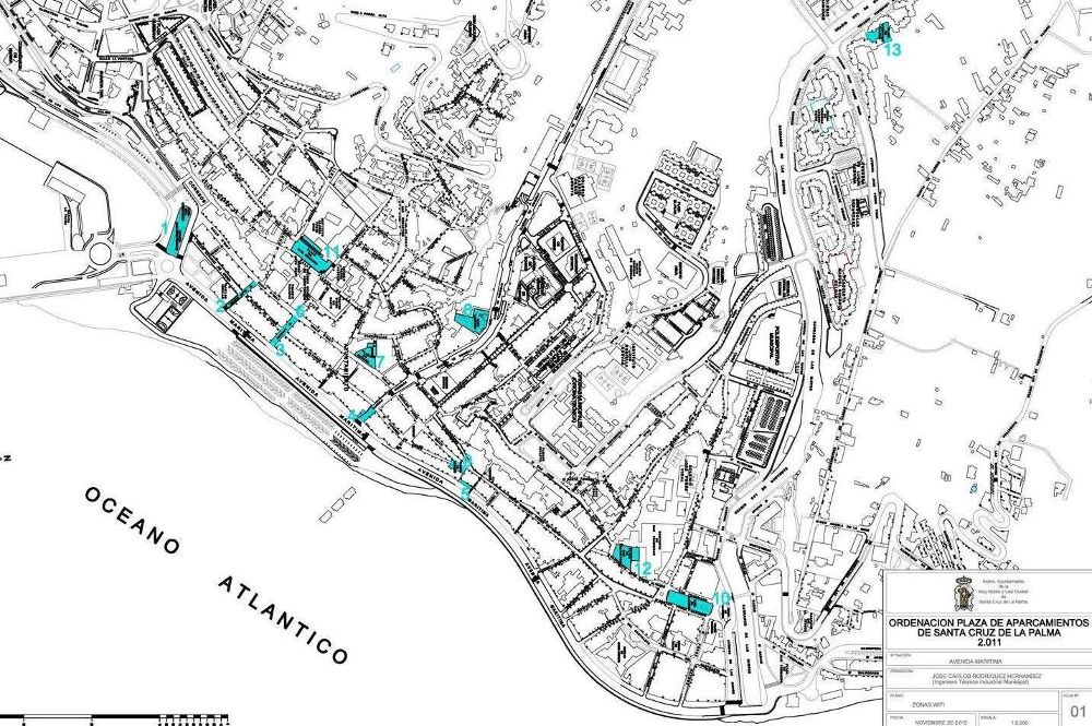 Mapa que distribuyó el ayuntamiento con los puntos donde se había instalado wifi.