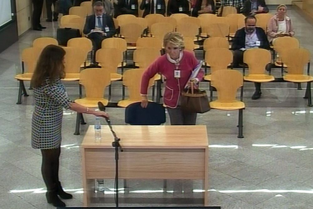 Esperanza Aguirre, momentos antes de declarar como testigo en el macrojuicio del caso Gürtel.