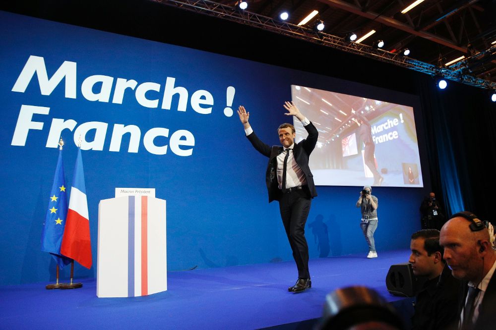Emmanuel Macron celebra sus resultados en esta primera vuelta.