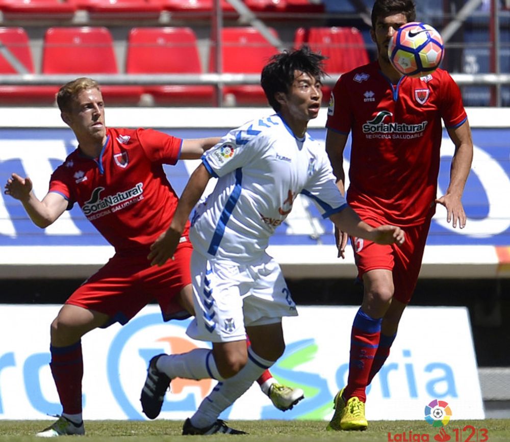Gaku Shibasaki durante el partido del pasado domingo en Soria.