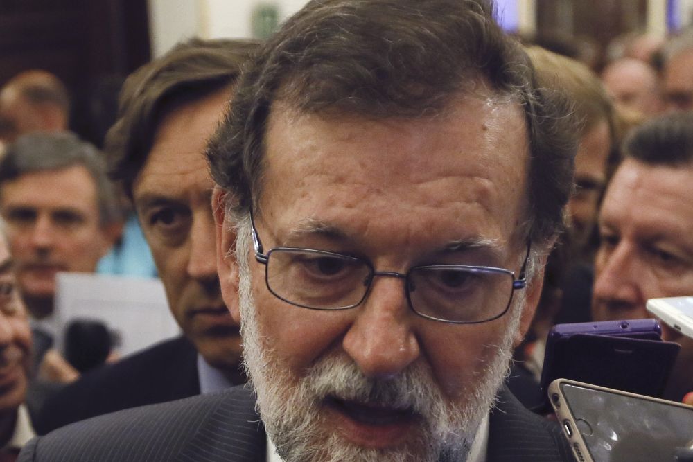 Mariano Rajoy hace declaraciones en el Congreso tras el rechazo de las enmiendas a la totalidad al proyecto de ley de Presupuestos Generales del Estado.