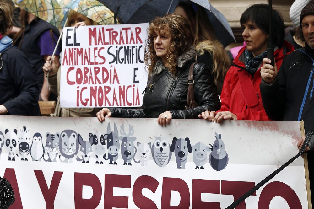 Una manifestación en Pamplona para reclamar el endurecimiento de las penas por el maltrato a los animales