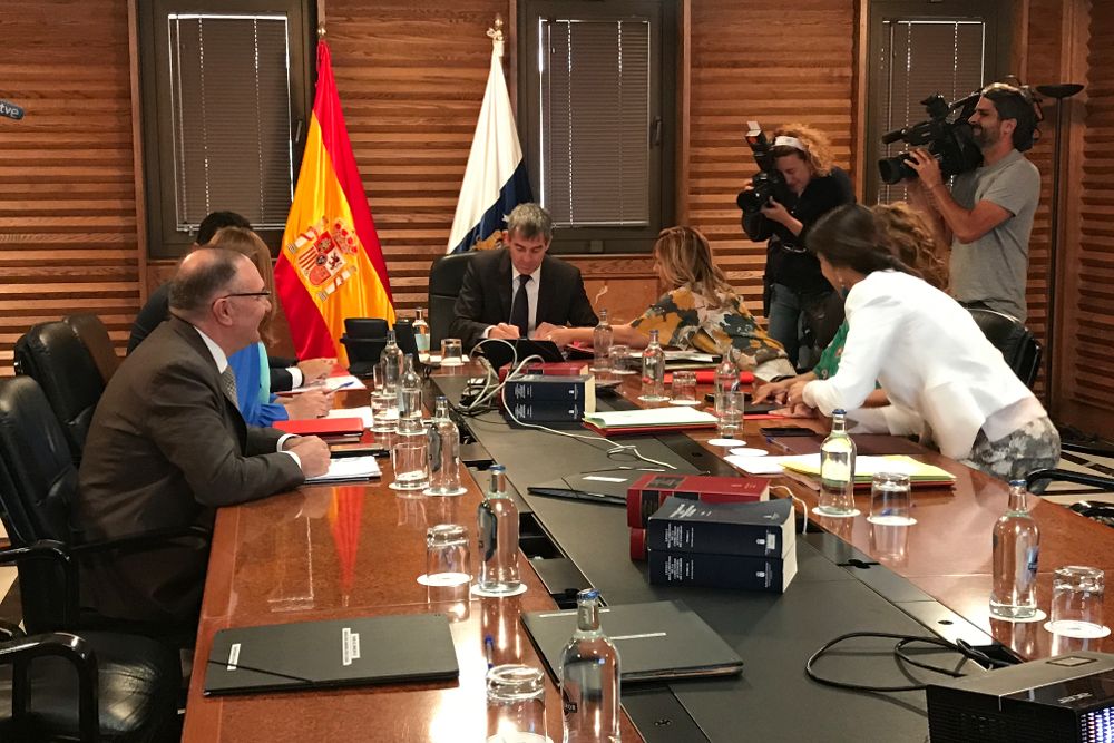 Una imagen del Consejo de Gobierno celebrado esta mañana en Las Palmas.