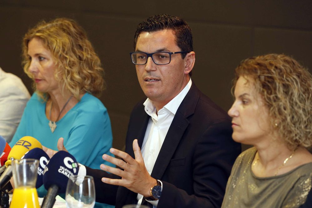 Pablo Rodríguez el día que presentó su candidatura a secretario general de Coalición Canaria en Gran Canaria.