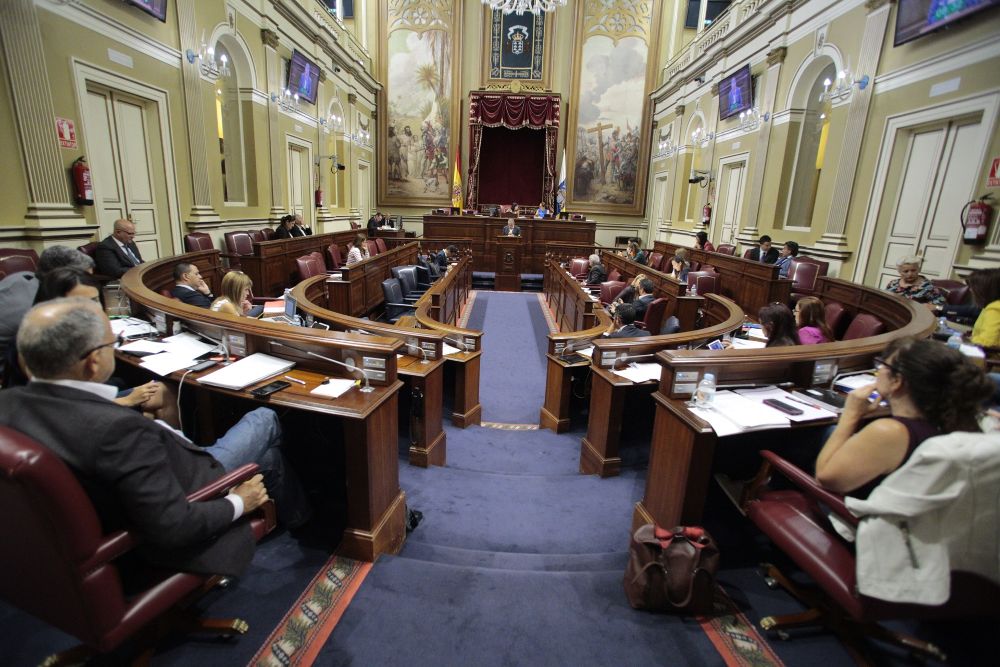 Sesión del Parlamento canario.