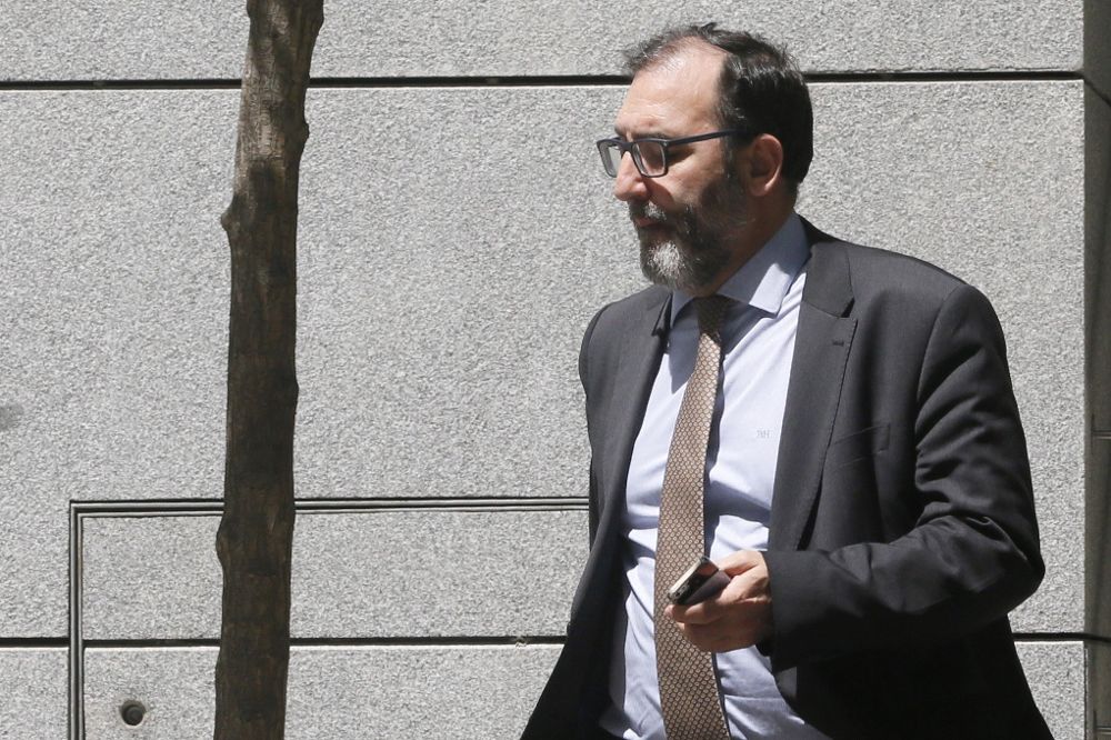 El magistrado Eloy Velasco a la salida de la Audiencia Nacional.