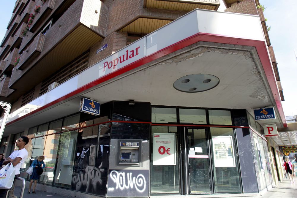 Oficina del Banco Popular en el barrio de Tetuán, en Madrid
