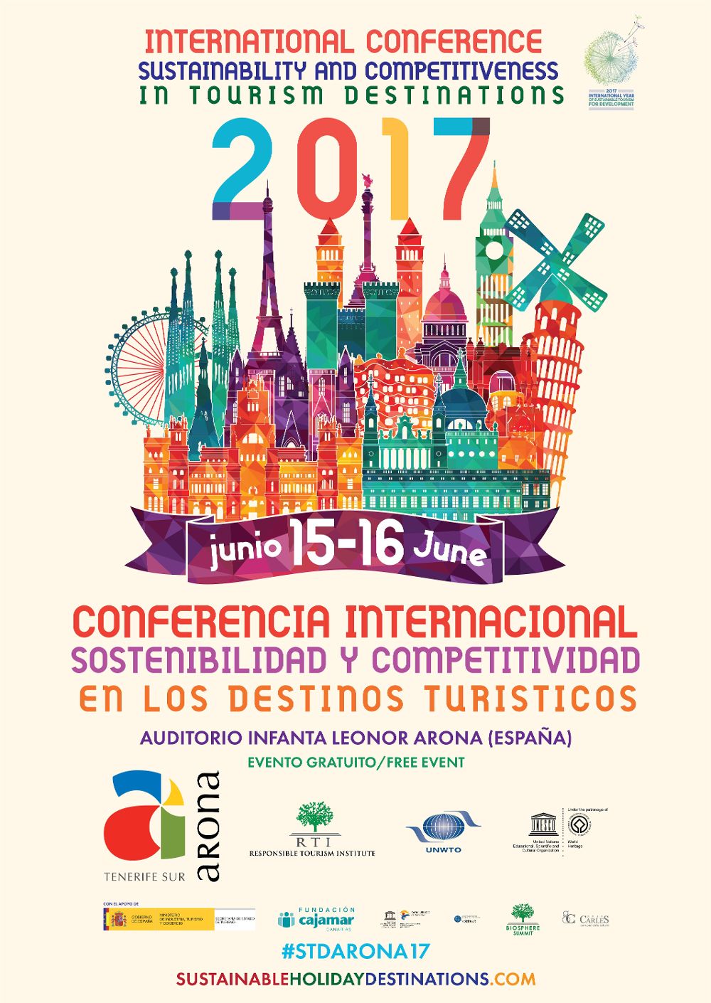 Cartel anunciador de la conferencia internacional.