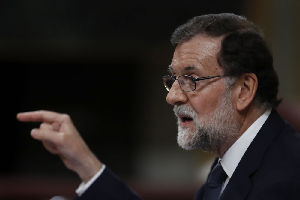 El presidente del Gobierno, Mariano Rajoy, durante su intervención en el debate.