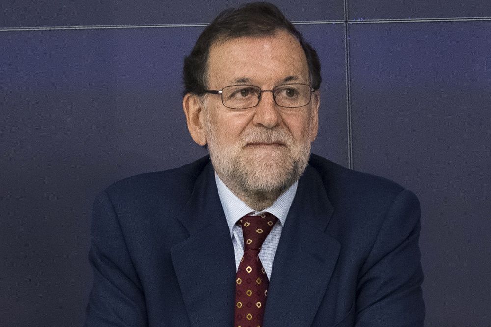 El presidente del Gobierno, Mariano Rajoy, durante la reunión del Comité Ejecutivo del Partido Popular celebrada hoy su sede nacional de la calle Génova.