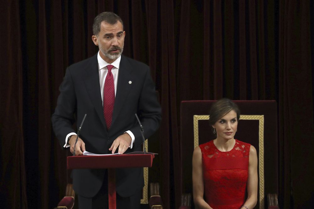 Felipe VI, durante el discurso que pronunció el hemicíclo del Congreso de los Diputados.