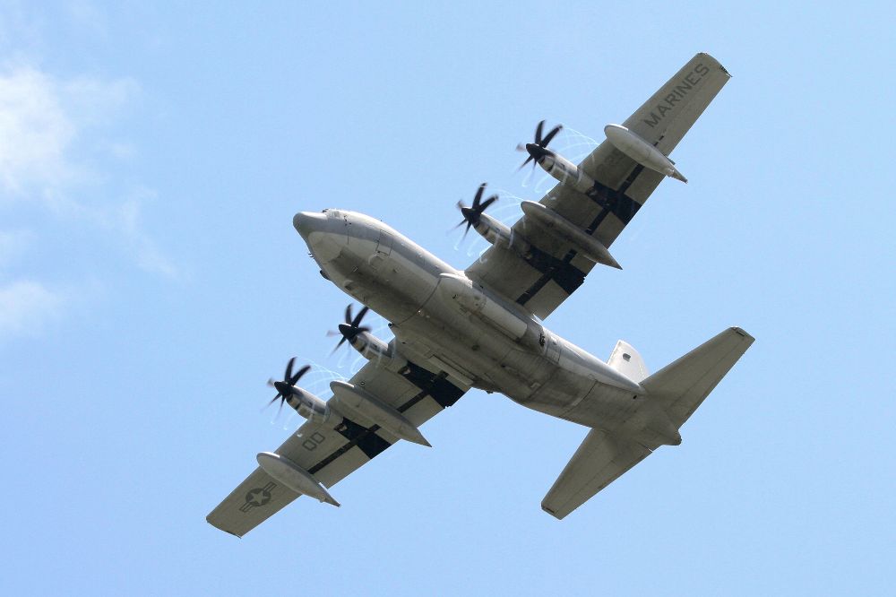 Fotografía de archivo del 4 de mayo de 2010 del avión de guerra de la marina estadounidense Hércules KC-130.