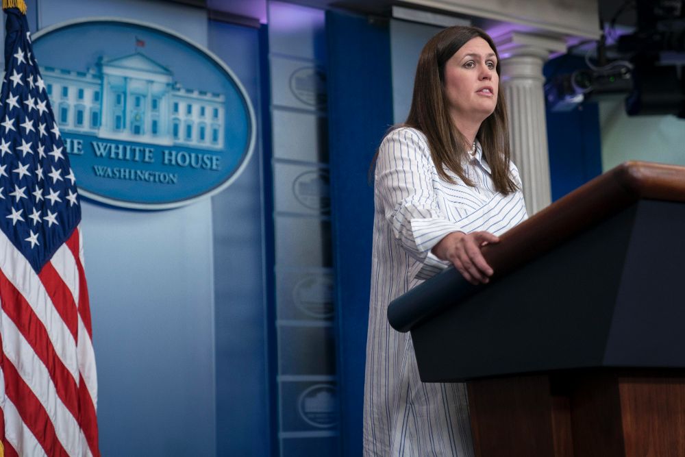 La secretaria de prensa principal de la Casa Blanca, Sarah Sanders.