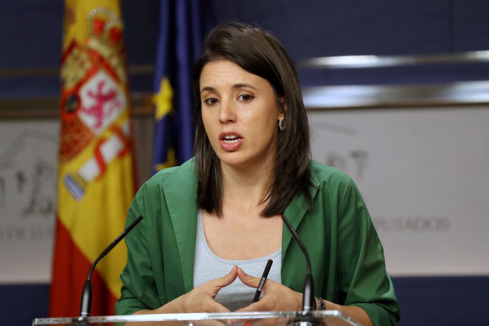 La portavoz parlamentaria de Podemos Irene Montero.